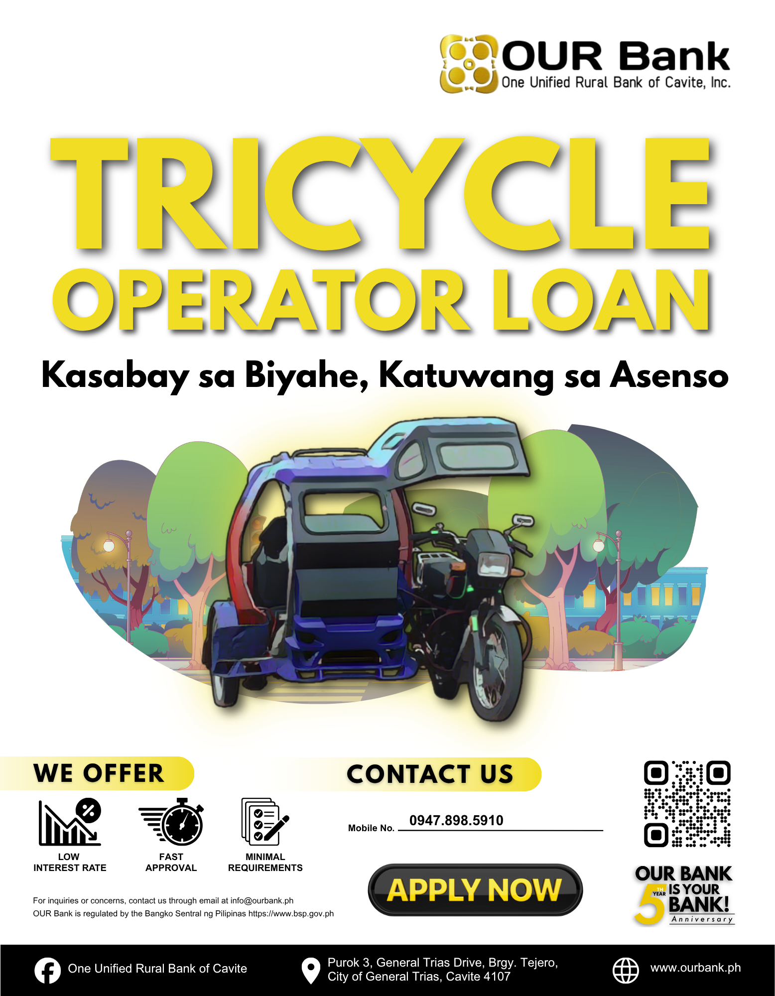 Tricycle Operator Loan at OUR Bank